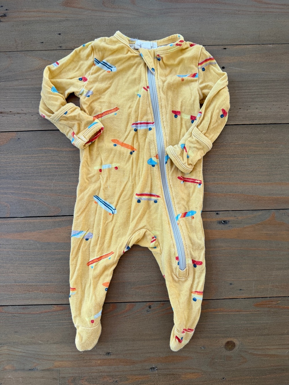 Angel Dear Bamboo Footed Sleeper with Skateboard Print - Newborn